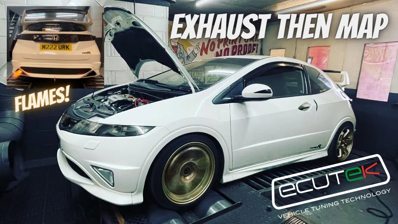 Honda Civic Fn2 TypeR - Dynodaze 3 inch Exhaust and Japspeed 421 Manifold - Remap