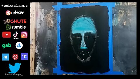 “Not so Creepy Face” Oil Painting, Abstract Art, Expressionist art, Portrait Painting, Black Gesso