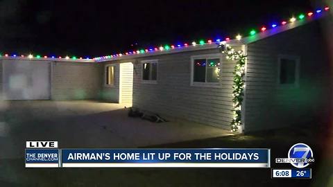 Colorado airman's home lit up for the holidays
