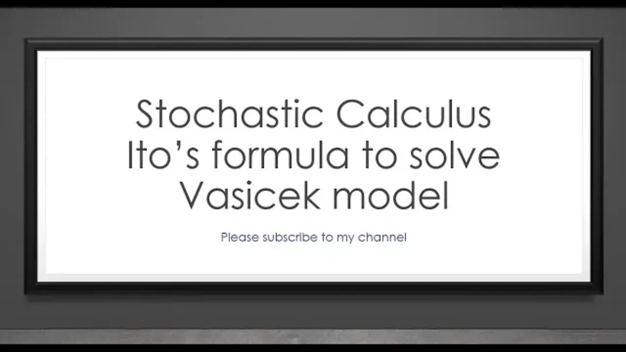 stochastic calculus using Ito's formula to solve Vasicek model