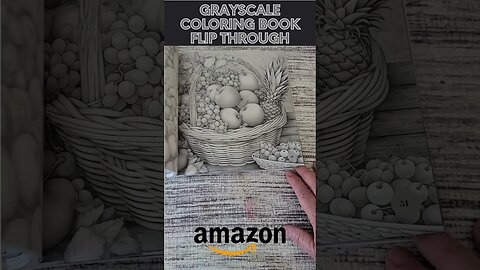 Basket of Fruit Grayscale Coloring Book
