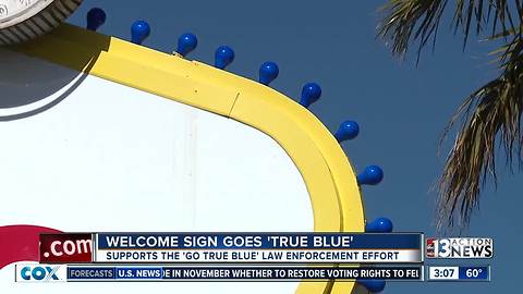 Welcome sign goes blue for True Blue