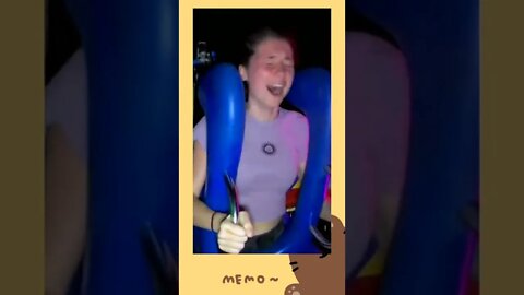 slingshot ride girl falls out / slingshot rider girl part 33 #shorts