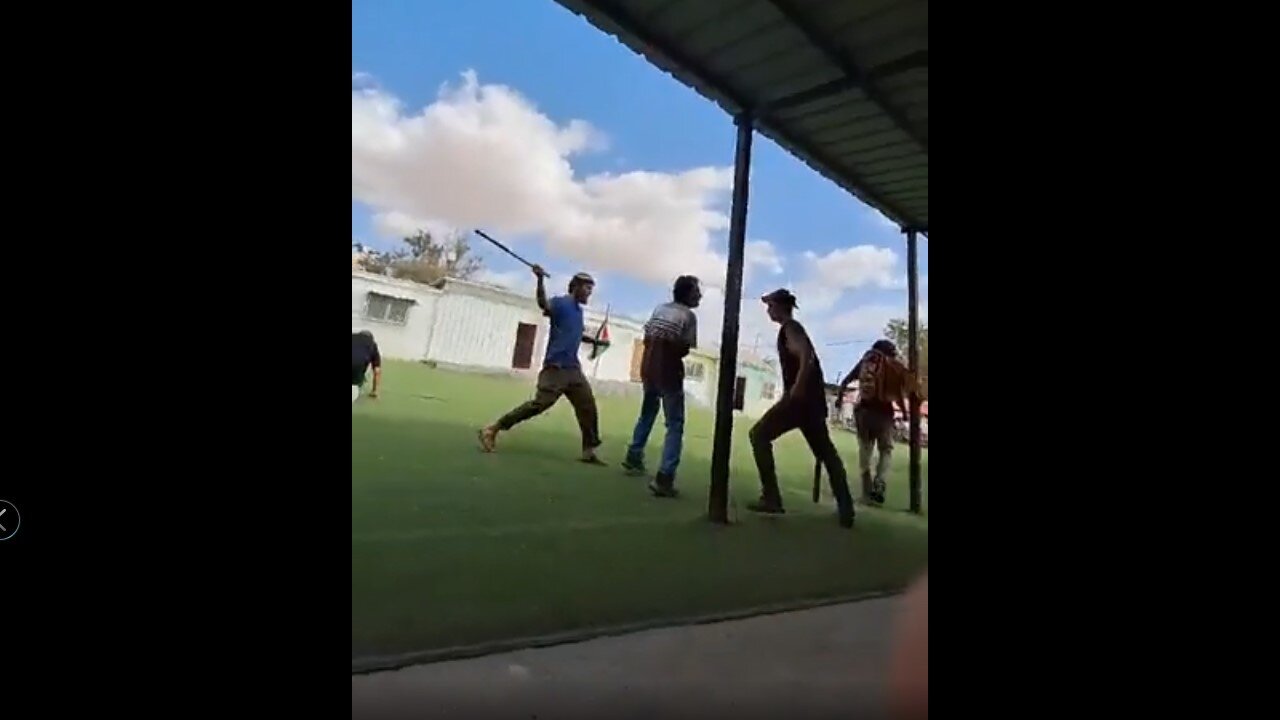 Jewish Israeli Zionist settlers attacking Palestinian kids at their school in the West Bank