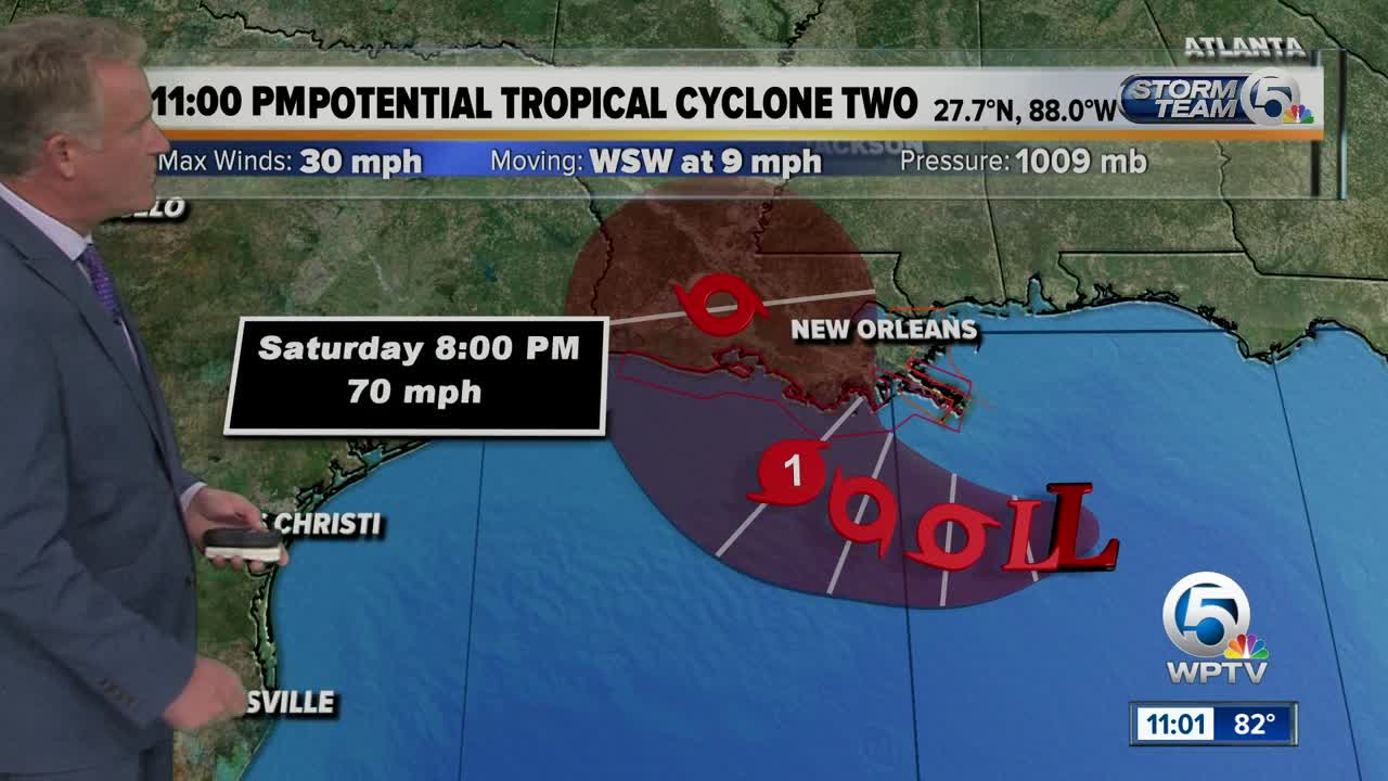 System in Gulf of Mexico now has 100% chance for development, expected to strengthen into Hurricane Barry