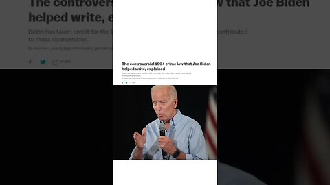 Joe Biden wrote 100-1 Crack law 1986 creating mandatory minimums, added 100k officers and agencies.