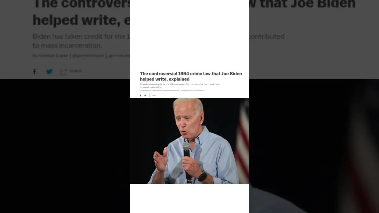Joe Biden wrote 100-1 Crack law 1986 creating mandatory minimums, added 100k officers and agencies.