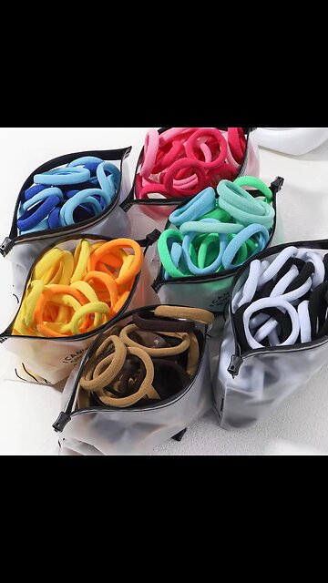 30/50pcs Girls Solid Color Big Rubber Band Ponytail Holder Gum Headwear