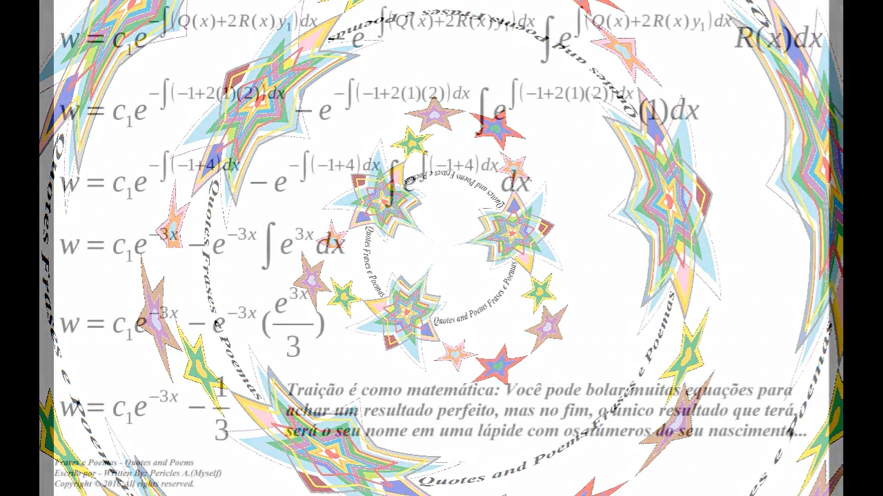 Traição é como matemática: Você pode bolar equações para achar um resultado! [Frases e Poemas]