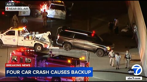 3 hospitalized after multi-vehicle crash closes several lanes on SB 405 Fwy near Bel Air