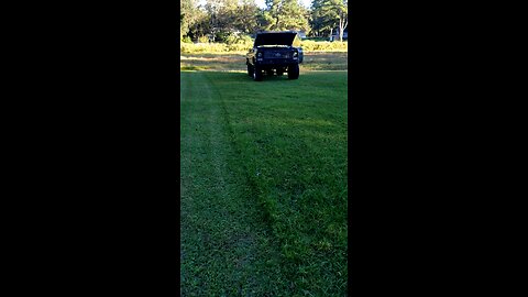 Mowing the pond!