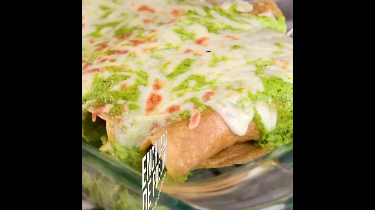Chicken Enchiladas with Poblano Pepper Sauce