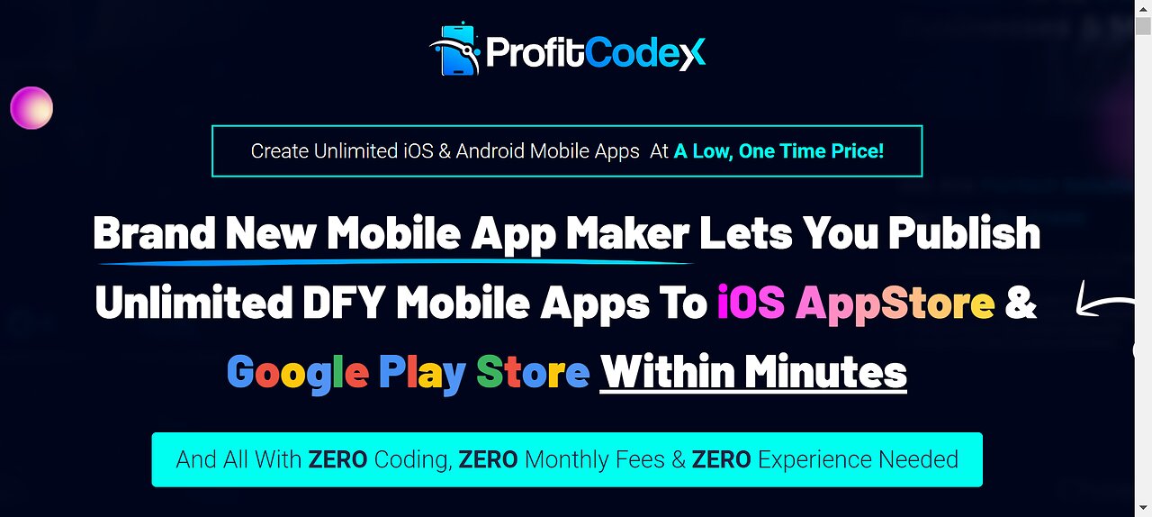 ProfitCodex Overview: Easily Create Unlimited DFY Mobile Apps for Google Play & iOS