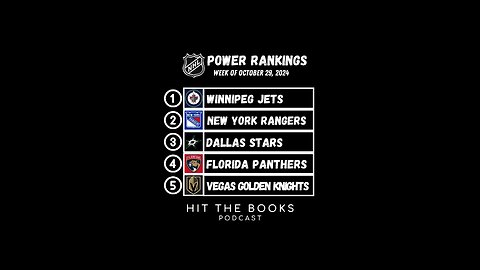Power Rankings in the NHL for the week of 10/29/2024!🏒🚨