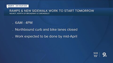 Construction crews to install ADA ramps and new sidewalks on Wilmot from Broadway to Carondelet