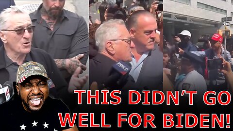 TRUMP DERANGED Robert DeNiro & Biden Team HECKLED With 'F Joe Biden' Chants OUTSIDE Hush Money Trial