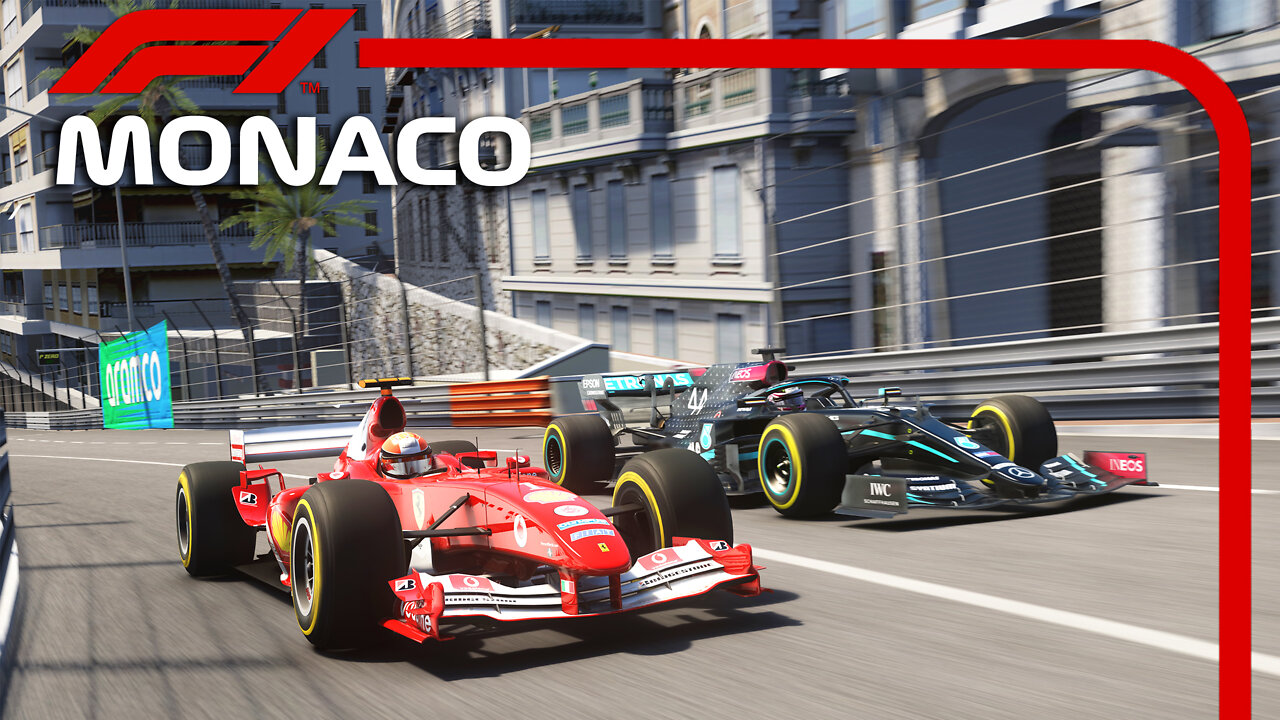 Mercedes AMGF1 W11 vs Ferrari F2004 with SLICK TYRES | Monaco GP | Assetto Corsa Reshade