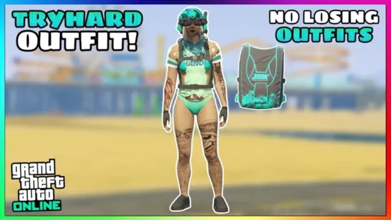 Junk Energy Glitched Female Tryhard Outfit (No Transfer) (GTA Online)
