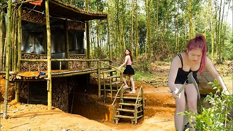 Epic Solo Bushcraft: Build a Dugout House - Hobbit Refuge - EP3