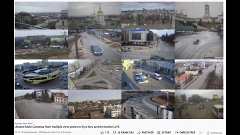 Ukraine Multi Cameras from multiple view points in Kyiv Kiev and the border LIVE - NO WAR