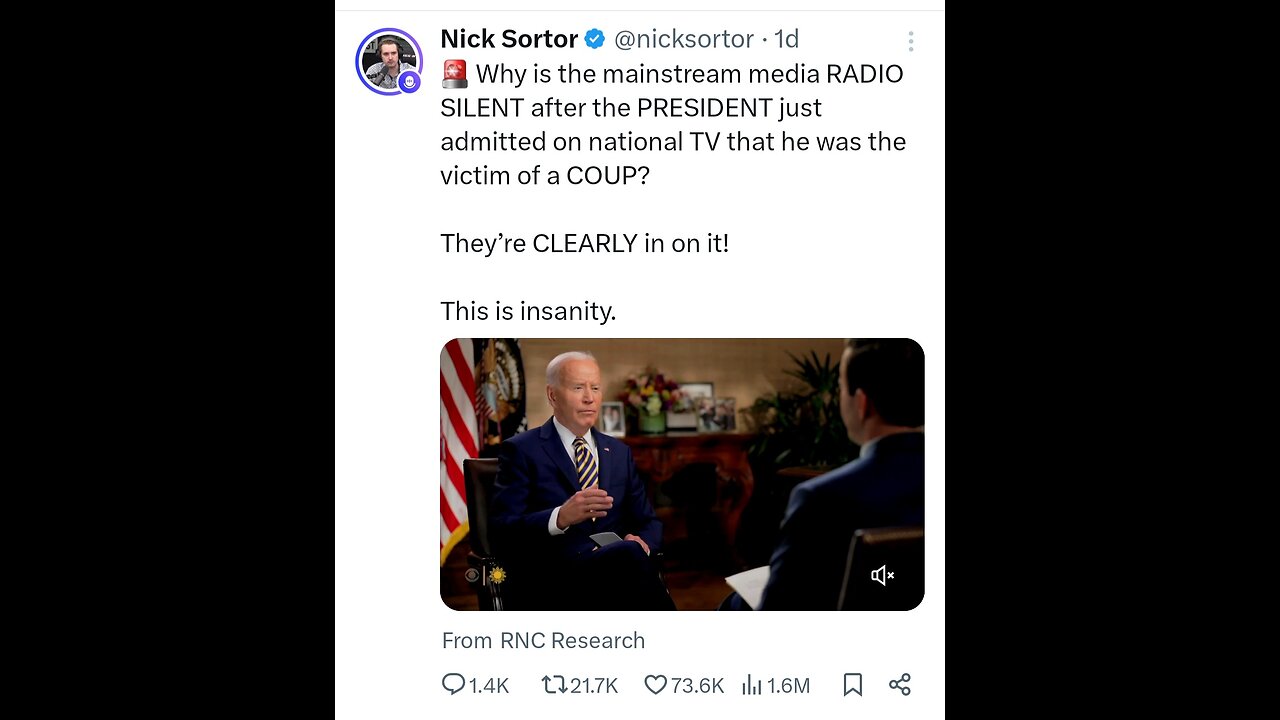 The media is RADIO SILENT after Biden just admitted on national TV that he was the victim of a COUP?