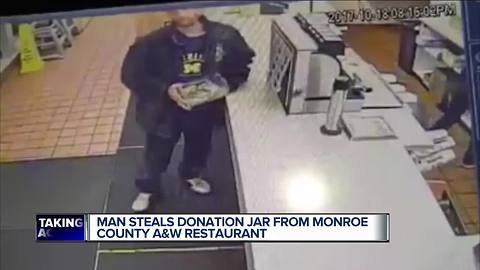 Man steals donation jar from metro Detroit A&W restaurant