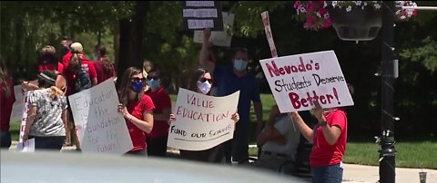 Protestors challenge proposed education funding cuts at special legislative session