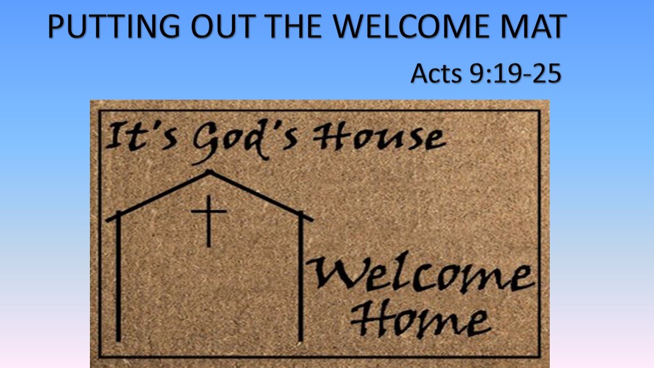 Putting out the Welcome Mat, Pastor Roy Smith, 11-6-24