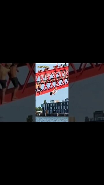 Guy hit his back on a bridge 😬#shorts