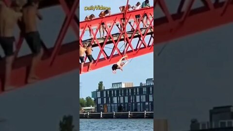 Guy hit his back on a bridge 😬#shorts