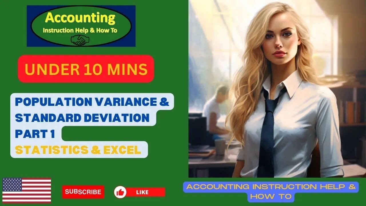 Population Variance & Standard Deviation Part 1 Statistics & Excel