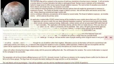 The 2022 4chan Post- That Predicted A False Flag Nuclear Radiation Threat In The US