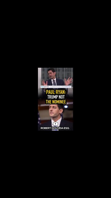 Paul Ryan is Confident Trump Will NOT be the Nominee #shorts