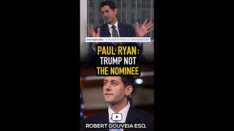 Paul Ryan is Confident Trump Will NOT be the Nominee #shorts
