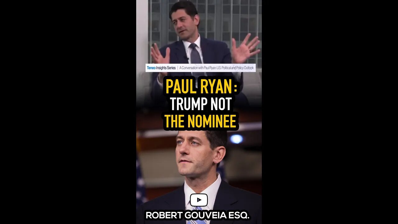 Paul Ryan is Confident Trump Will NOT be the Nominee #shorts