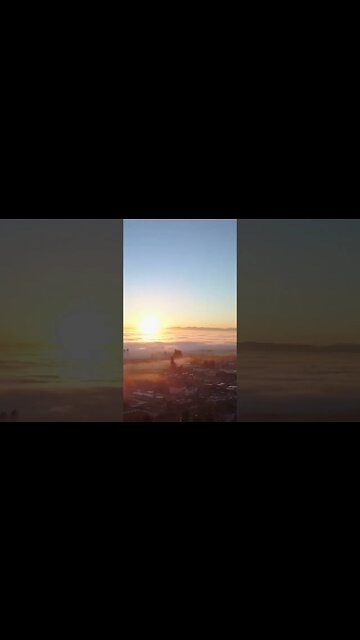 Drone Views of Sunset And Water With Clouds