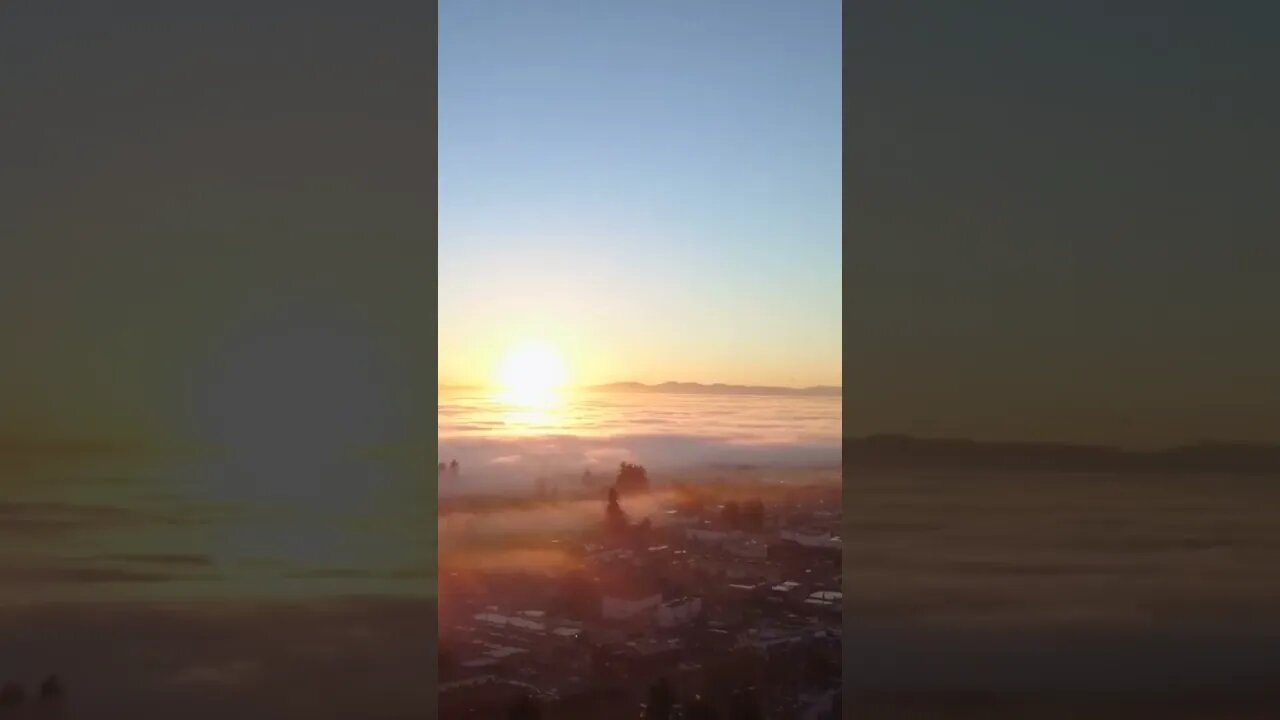 Drone Views of Sunset And Water With Clouds