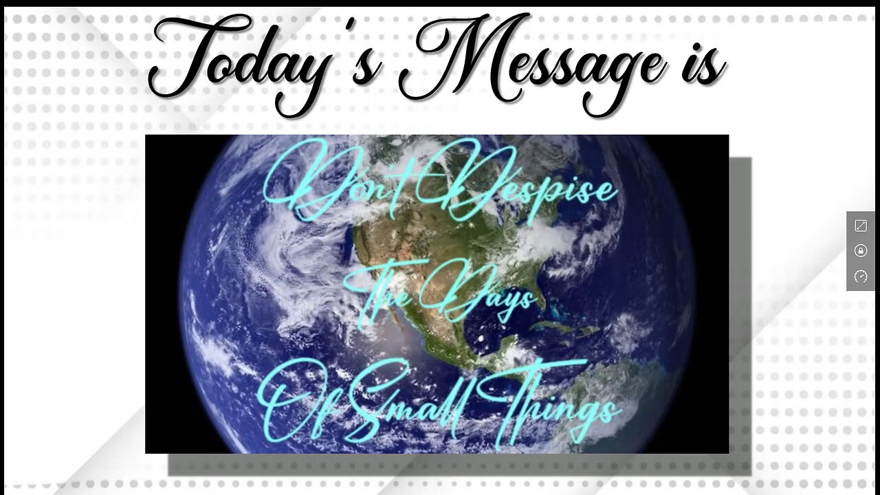 ✝️ "Don't Despise The Days Of Small Things"