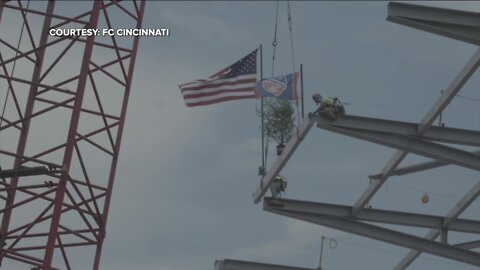 FC Cincy topping out ceremony for new stadium