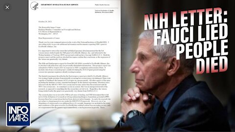 BOMBSHELL! NIH Letter Proves Fauci Lied to Congress Over Publicly Funded