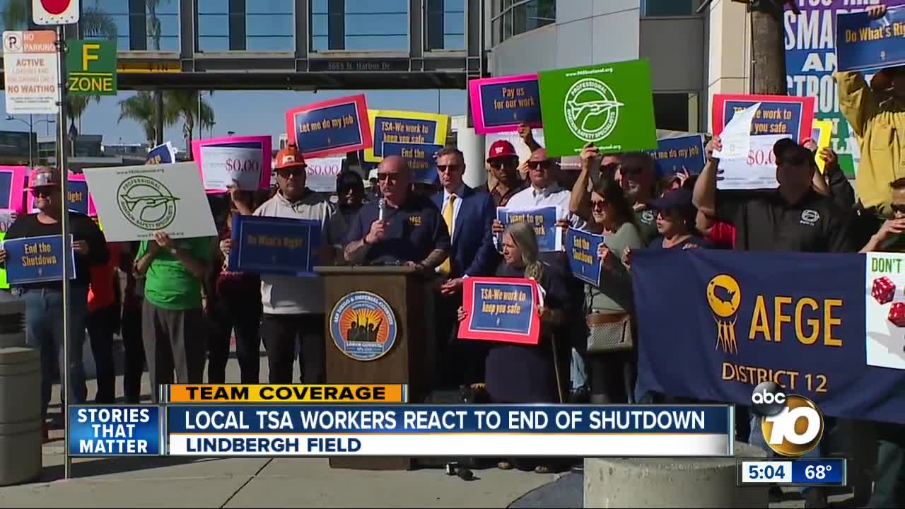 San Diego TSA workers react to end of shutdown