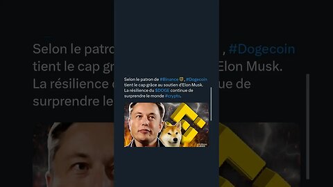 Selon le patron de #Binance , #Dogecoin tient le cap grâce au soutien d'Elon Musk.