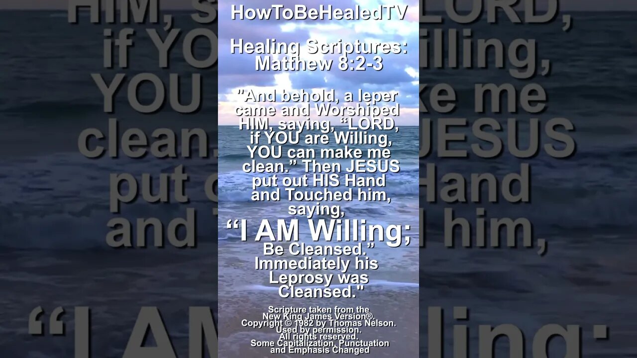 Healing Scriptures Concepts 📖 JESUS is Always Willing ✝️ Matthew 8:2-3 #healingscriptures
