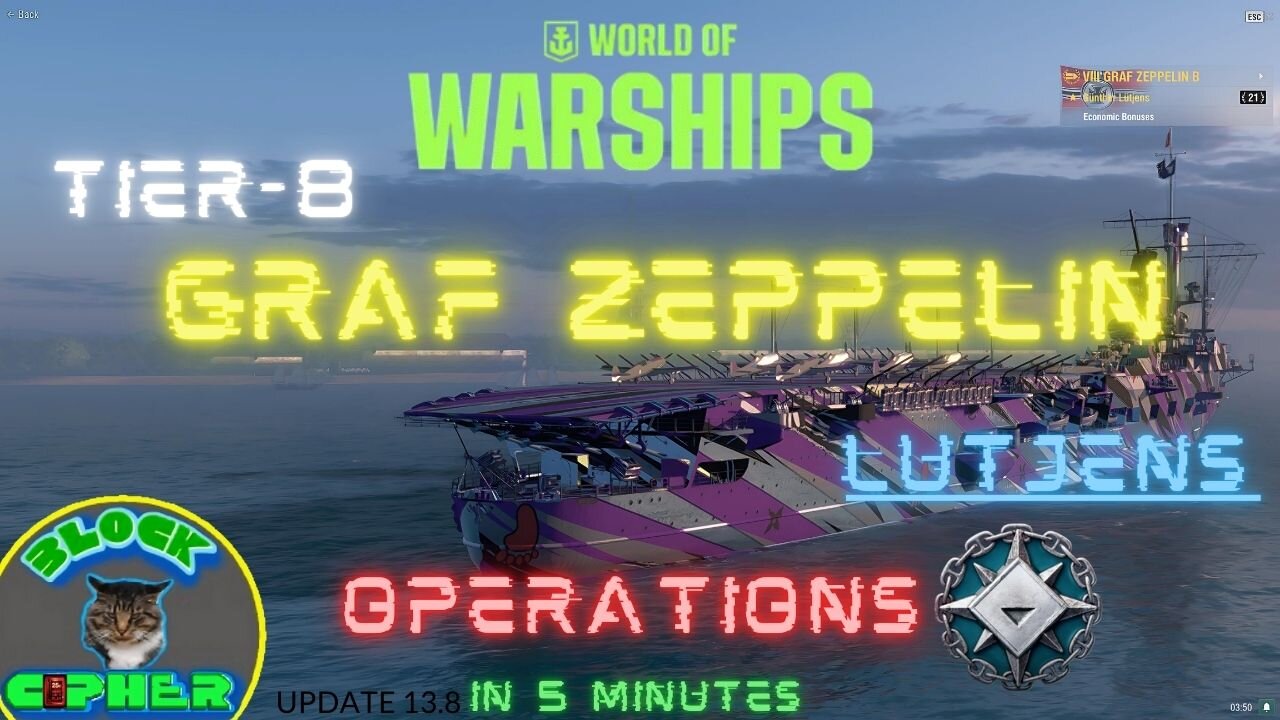 Tier-8 GRAF ZEPPELIN-B//Gunther Lutjens//Operations | World of Warships