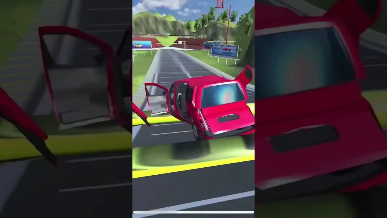Big red car, jump success #beamngdrive #realisticdriving #crashgame cargame #driving-experience