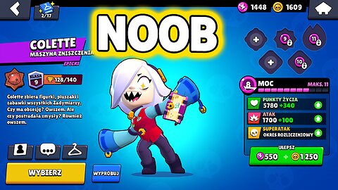 NOOB GRA PIERWSZY RAZ COLLETE... *POSZŁO ŹLE* w BRAWL STARS