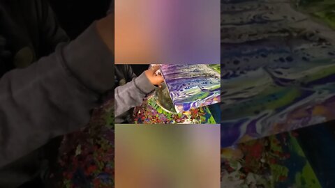 [235] PURPLE AND GREEN SWIPE 11X16