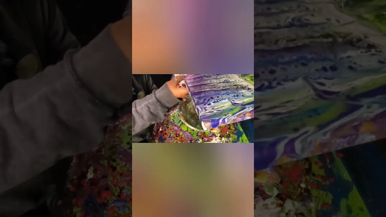 [235] PURPLE AND GREEN SWIPE 11X16