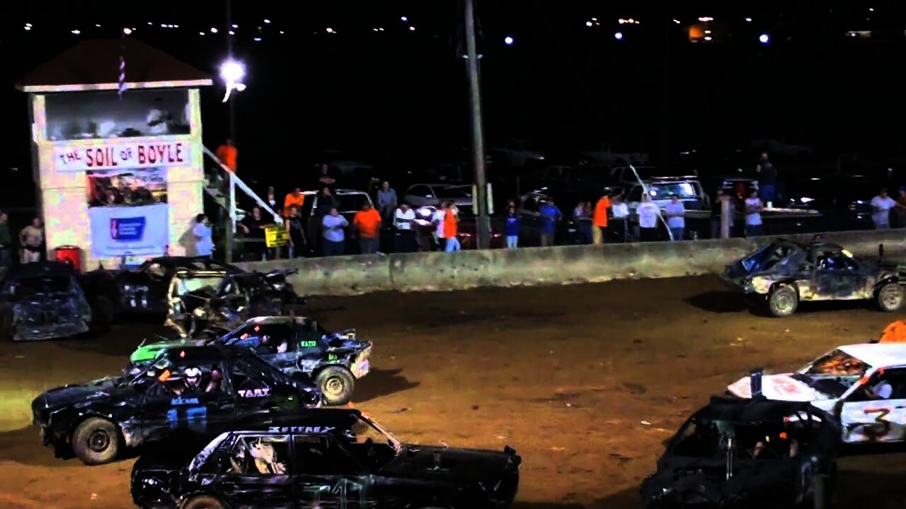 Relay For Life Boyle county Danville, KY Mini car demo derby 8-21-10 Feature pt 1