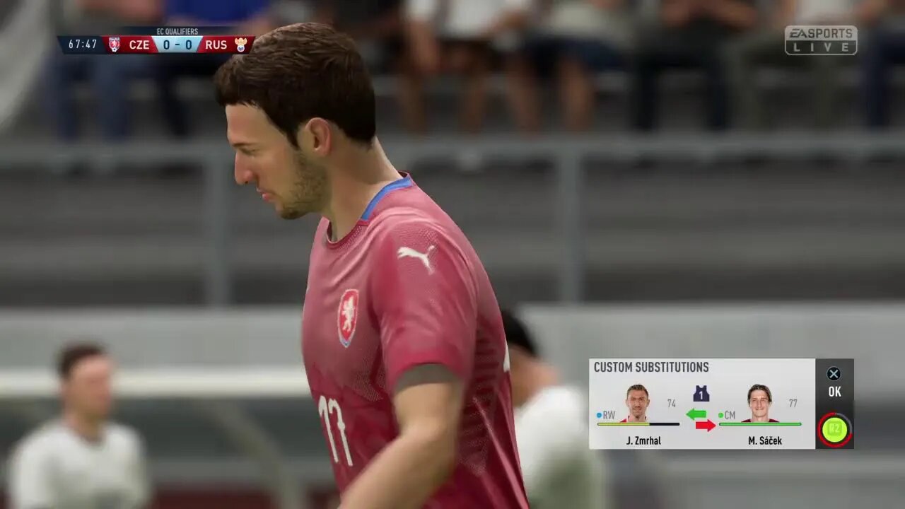 FIFA Career Mode Czech Republic 2022-2023 Euro Championship Qualifier GPl Match 3 VS Russia (1-1-1)
